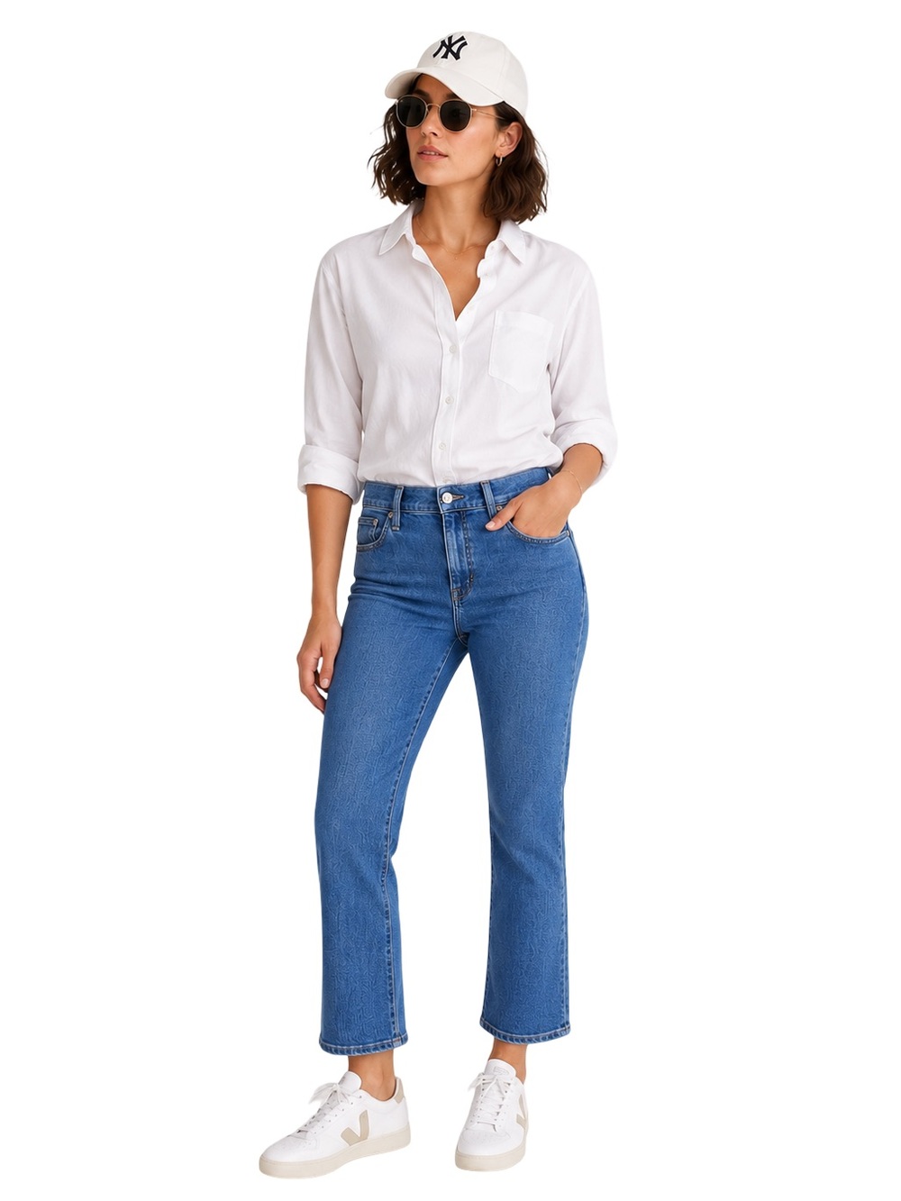 J. Crew Kick Out Jeans Size 31 Vintage Wash High Waist Normcore Cropped